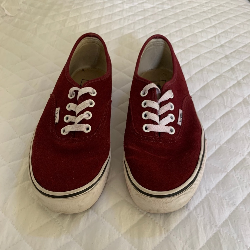Platform Vans Maroon/Red/Pink Suede